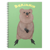 ハッピー笑顔かわいいクッカアニメデザイン ノートブック (正面)