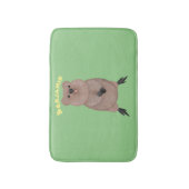 ハッピー笑顔かわいいクッカアニメデザイン バスマット (正面縦)