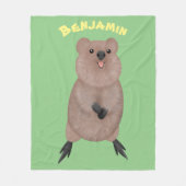 ハッピー笑顔かわいいクッカアニメデザイン フリースブランケット (正面)