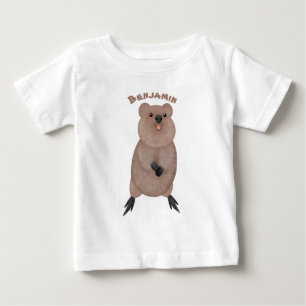ハッピー笑顔かわいいクッカアニメデザイン ベビーTシャツ