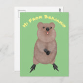 ハッピー笑顔かわいいクッカアニメデザイン ポストカード (正面/裏面)