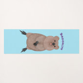 ハッピー笑顔かわいいクッカアニメデザイン ヨガマット (裏面(横))