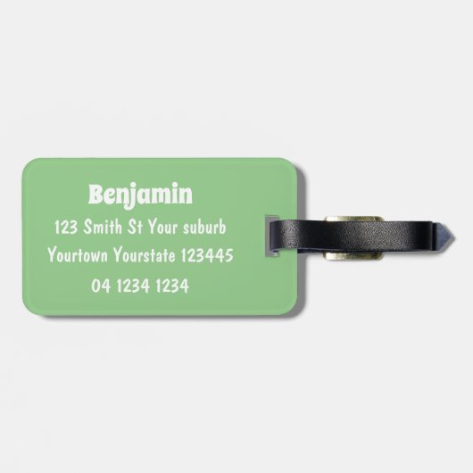 ハッピー笑顔かわいいクッカアニメデザイン ラゲッジタグ (裏面横)