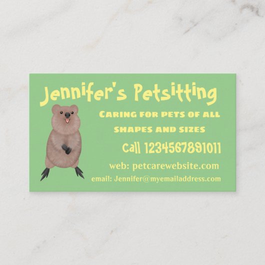 ハッピー笑顔かわいいクッカアニメデザイン 名刺 (正面)