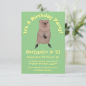 ハッピー笑顔かわいいクッカアニメデザイン 招待状 (スタンド正面)