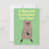 ハッピー笑顔かわいいクッカアニメデザイン 招待状 (裏面)