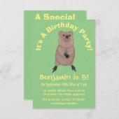 ハッピー笑顔かわいいクッカアニメデザイン 招待状 (正面/裏面)