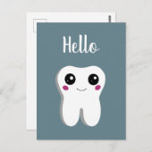 ハッピー笑顔の歯かわいいハロー ポストカード (正面/裏面)