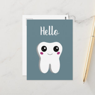 ハッピー笑顔の歯かわいいハロー ポストカード