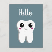 ハッピー笑顔の歯かわいいハロー ポストカード (正面)