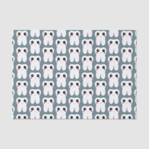 ハッピー笑顔の歯かわいいパターン(の模様が)ある 薄葉紙