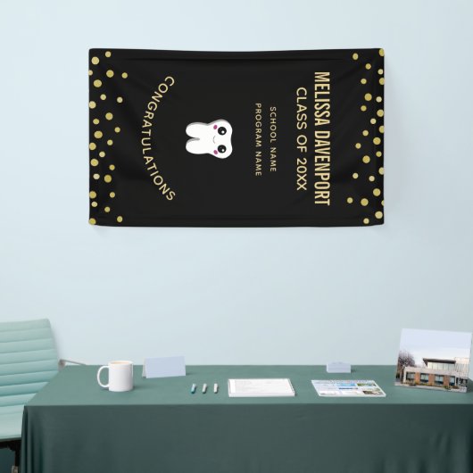 ハッピー笑顔の歯かわいい卒業 横断幕 (トレードショー)