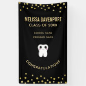 ハッピー笑顔の歯かわいい卒業 横断幕 (縦)