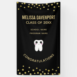 ハッピー笑顔の歯かわいい卒業 横断幕