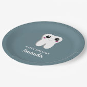 ハッピー笑顔の歯かわいい誕生日 ペーパープレート (アングル)