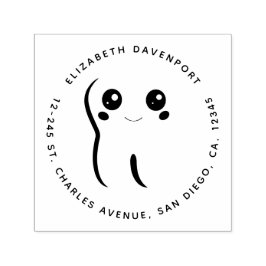 ハッピー笑顔の歯かわいい セルフインキングスタンプ