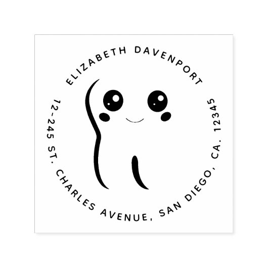 ハッピー笑顔の歯かわいい セルフインキングスタンプ (デザイン)