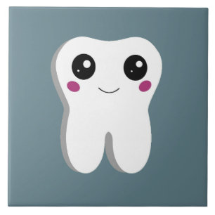 ハッピー笑顔の歯かわいい タイル