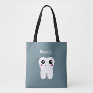 ハッピー笑顔の歯かわいい トートバッグ