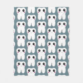 ハッピー笑顔の歯かわいい フリースブランケット (正面)