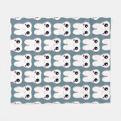 ハッピー笑顔の歯かわいい フリースブランケット (正面(横))