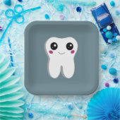 ハッピー笑顔の歯かわいい ペーパープレート (パーティー)