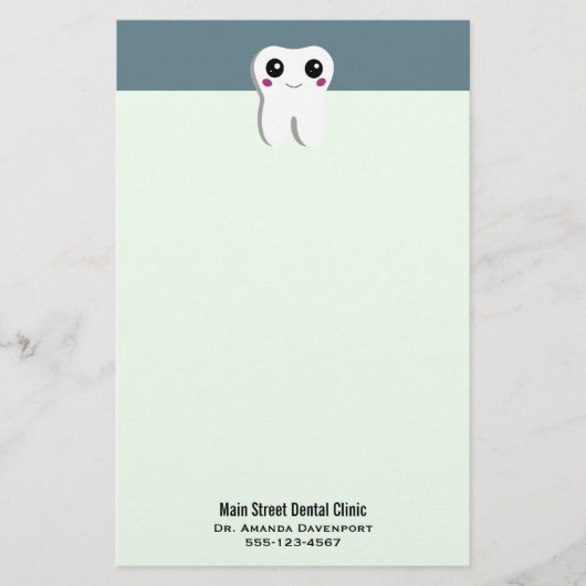 ハッピー笑顔の歯かわいい 便箋 (正面)