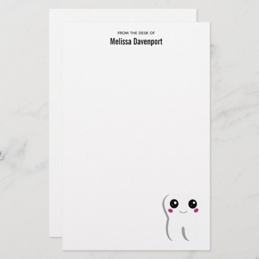 ハッピー笑顔の歯かわいい 便箋 (正面/裏面)