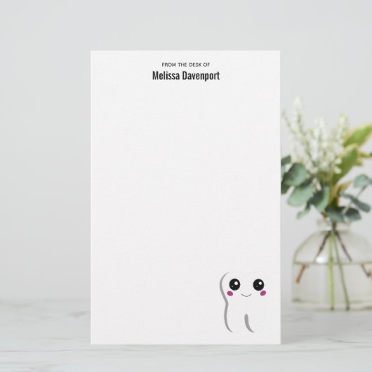 ハッピー笑顔の歯かわいい 便箋 (スタンド正面)