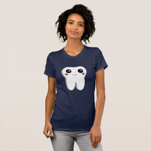 ハッピー笑顔の歯かわいい Tシャツ