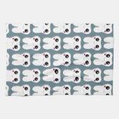 ハッピー笑顔の歯のかわいい柄 キッチンタオル (横)