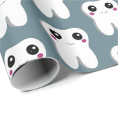 ハッピー笑顔の歯のかわいい柄 ラッピングペーパー (ロールコーナー)