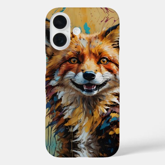 ハッピー笑顔キツネ絵を描-（ばちゃばちゃ）跳ねる Case-Mate iPhoneケース (裏面)