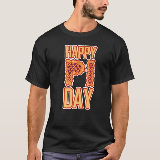 ハッピー素晴らしパイ日Math Symbol Pie おもしろい Happi D Tシャツ (正面)