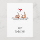 ハッピー結婚ズ記念結婚したカップルカヌー ポストカード (正面)