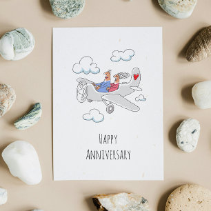 ハッピー結婚ズ・アニバーサリー赤いハート・カップル・カード