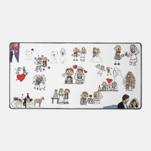 ハッピー結婚ズ・カップルキャラクターコラージュ デスクマット