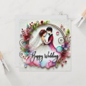 ハッピー結婚ズ・グリーティング・カード カード (正面/裏面インサイチュ)