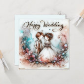 ハッピー結婚ズ・グリーティング・カード カード (正面/裏面インサイチュ)