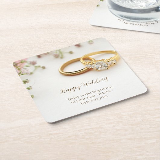 ハッピー結婚ズ スクエアペーパーコースター (アングル)