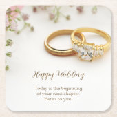ハッピー結婚ズ スクエアペーパーコースター (正面)