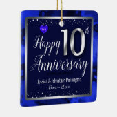 ハッピー結婚10周年記念名前をカスタムする セラミックオーナメント (右)