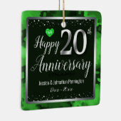ハッピー結婚20周年記念名前をカスタムする セラミックオーナメント (右)