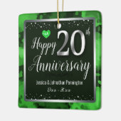 ハッピー結婚20周年記念名前をカスタムする セラミックオーナメント (左)