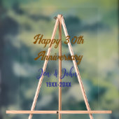 ハッピー結婚30周年ブルー王室のゴールデン アクリルサイン (ニュートラル)