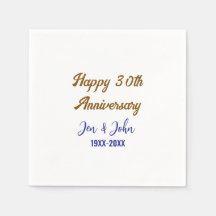 ハッピー結婚30周年ブルー王室のゴールデン