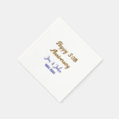 ハッピー結婚30周年ブルー王室のゴールデン スタンダードカクテルナプキン (角)
