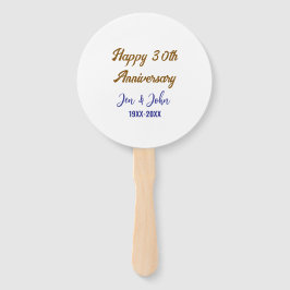 ハッピー結婚30周年ブルー王室のゴールデン ハンドファン