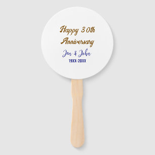 ハッピー結婚30周年ブルー王室のゴールデン ハンドファン