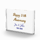 ハッピー結婚30周年ブルー王室のゴールデン フォトブロック (右)
